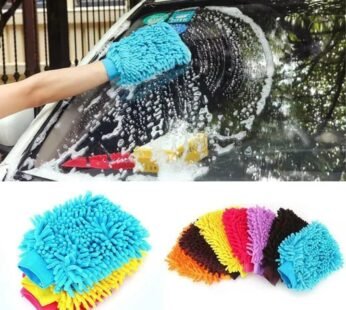 Super Mitt Microfiber Car Wash Glove Single Side Rubber Cleaning Mitt