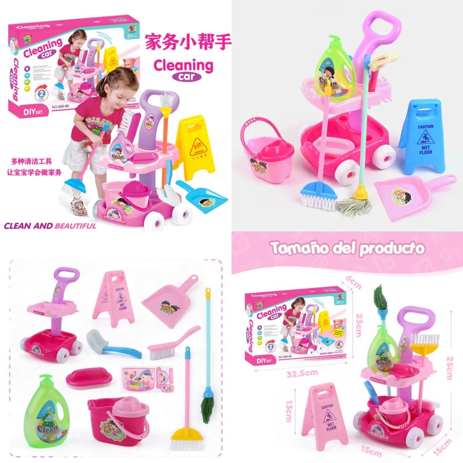 Kids Cleaning Cart Play Set with Mop Trolley Price in Pakistan