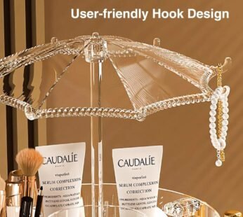 Rotatable Umbrella Cosmetic Organizer Large Capacity