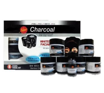 Charcoal Anti Blackhead Whitening Facial Kit 6 Step Facial Kit with Bleach Powder for Deep Cleansing & Glow
