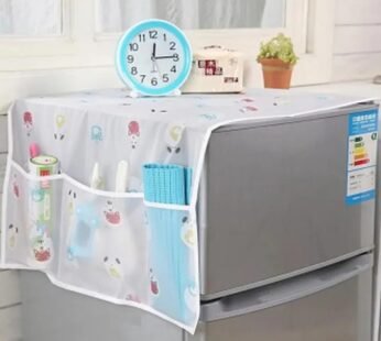 Printed Fridge Dust Cover Waterproof Refrigerator Cover with 6 Storage Pockets High Quality