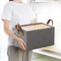 Foldable Jeans Organizer with Rod Space Saving Pants Storage Organizer