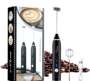 2 in 1 Electric Coffee Beater & Milk Frother USB Rechargeable – Handheld Egg Beater & Whisk Mixer for Coffee, Cream & Kitchen Use