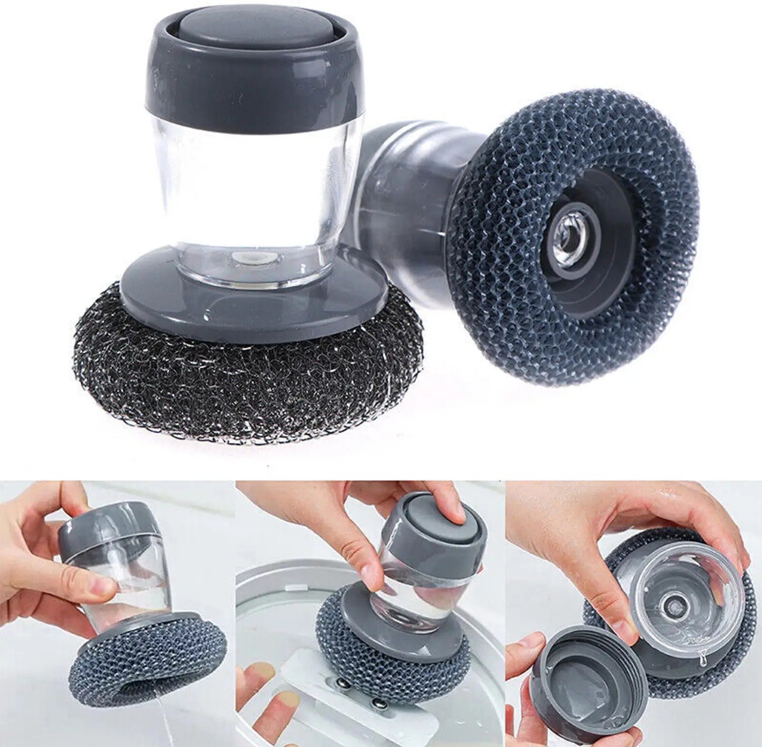 Steel Dish Scrubber Liquid Brush