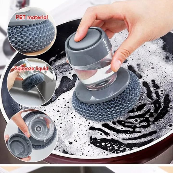 Steel Dish Scrubber Liquid Brush - Image 2