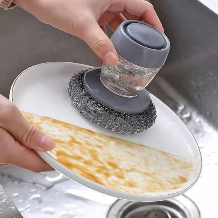 Steel Dish Scrubber Liquid Brush - Image 3