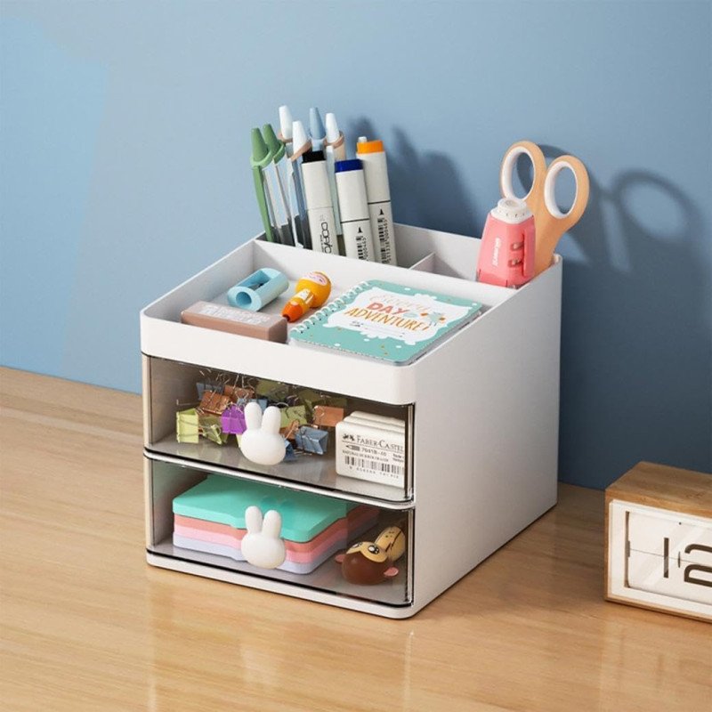 Rabbit Desk Organizer with 2 Drawers - Image 2