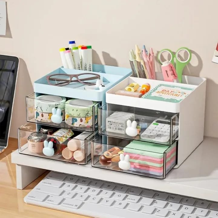 Rabbit Desk Organizer with 2 Drawers - Image 4