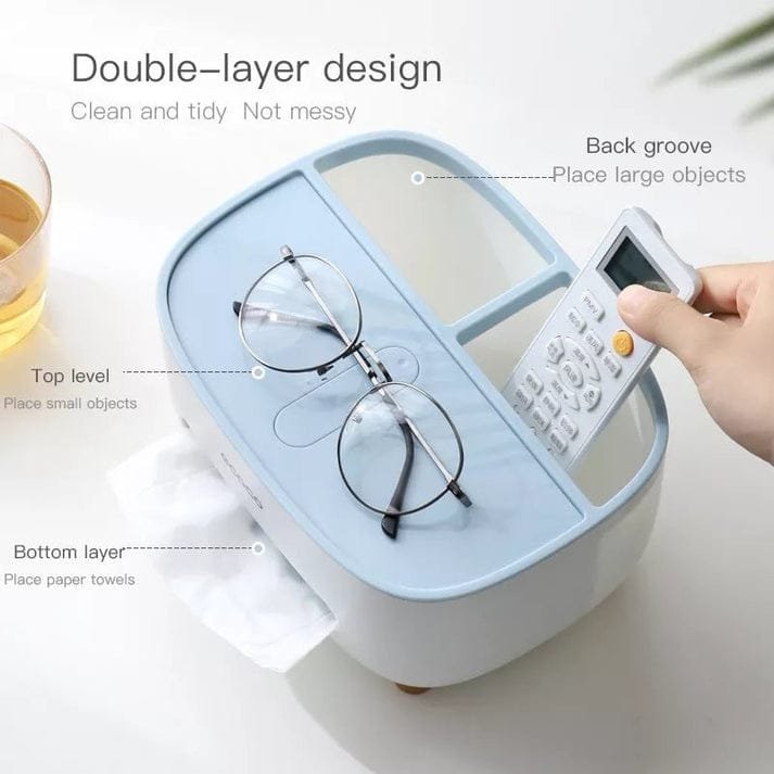 Multifunctional Tissue Box Cover Organizer