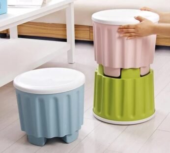 Plastic Storage Stool Large Capacity Stackable Footstool