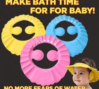 Baby Shower Cap Adjustable Hair Wash Hat for Kids Infant – Ear Protection Shampoo Bath Cap Multicolor