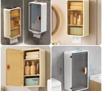 Wall Mounted Punch Free Cabinet Organizer With Tissue Box