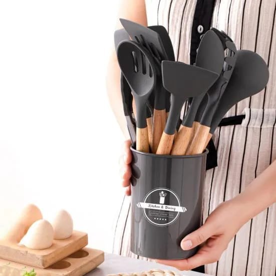 Heat-Resistant Silicone Spoon Set – 12PCS