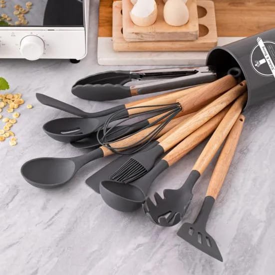 Heat-Resistant Silicone Spoon Set – 12PCS - Image 2