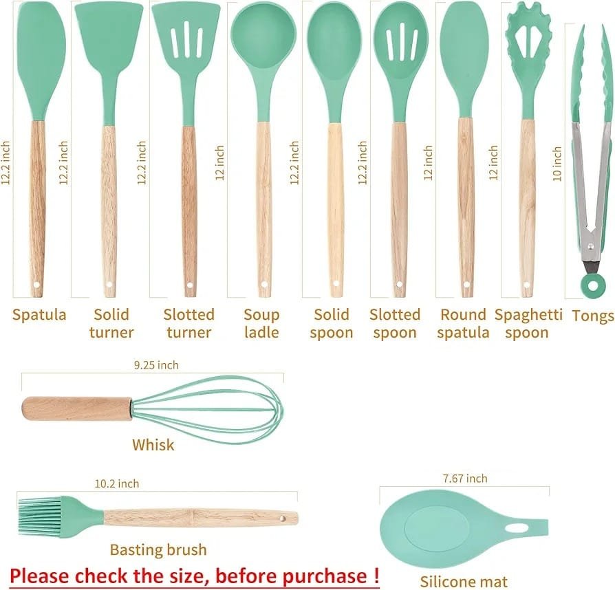 Heat-Resistant Silicone Spoon Set – 12PCS - Image 4