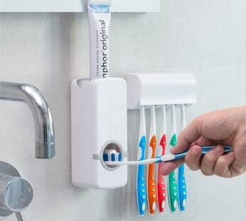 Automatic Toothpaste Dispenser with Toothbrush Holder