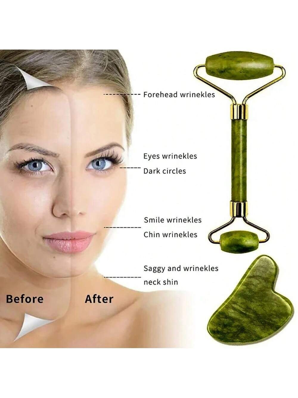 Jade Roller + Gua Sha Set
