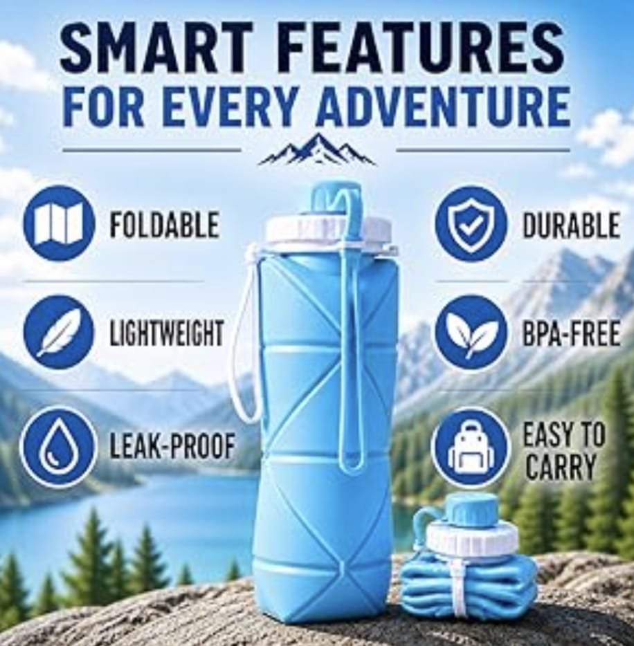 Silicone Foldable Bottle – 500ML - Image 2