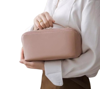 Large Capacity Travel Cosmetic Bag Waterproof PU Leather