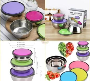 3PCS Steel Food Container Bowl Set