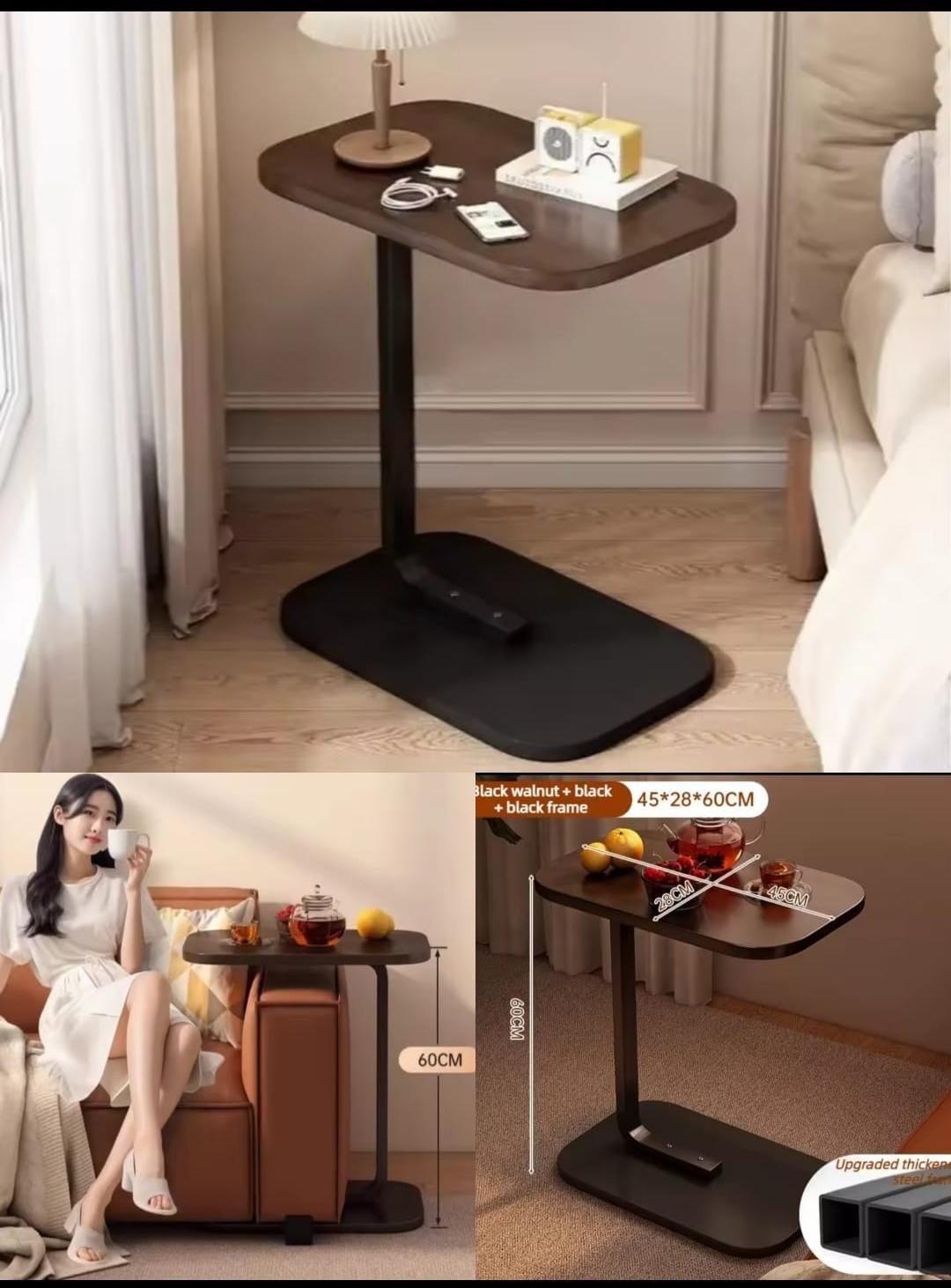 Minimalist C-Shaped Side Table