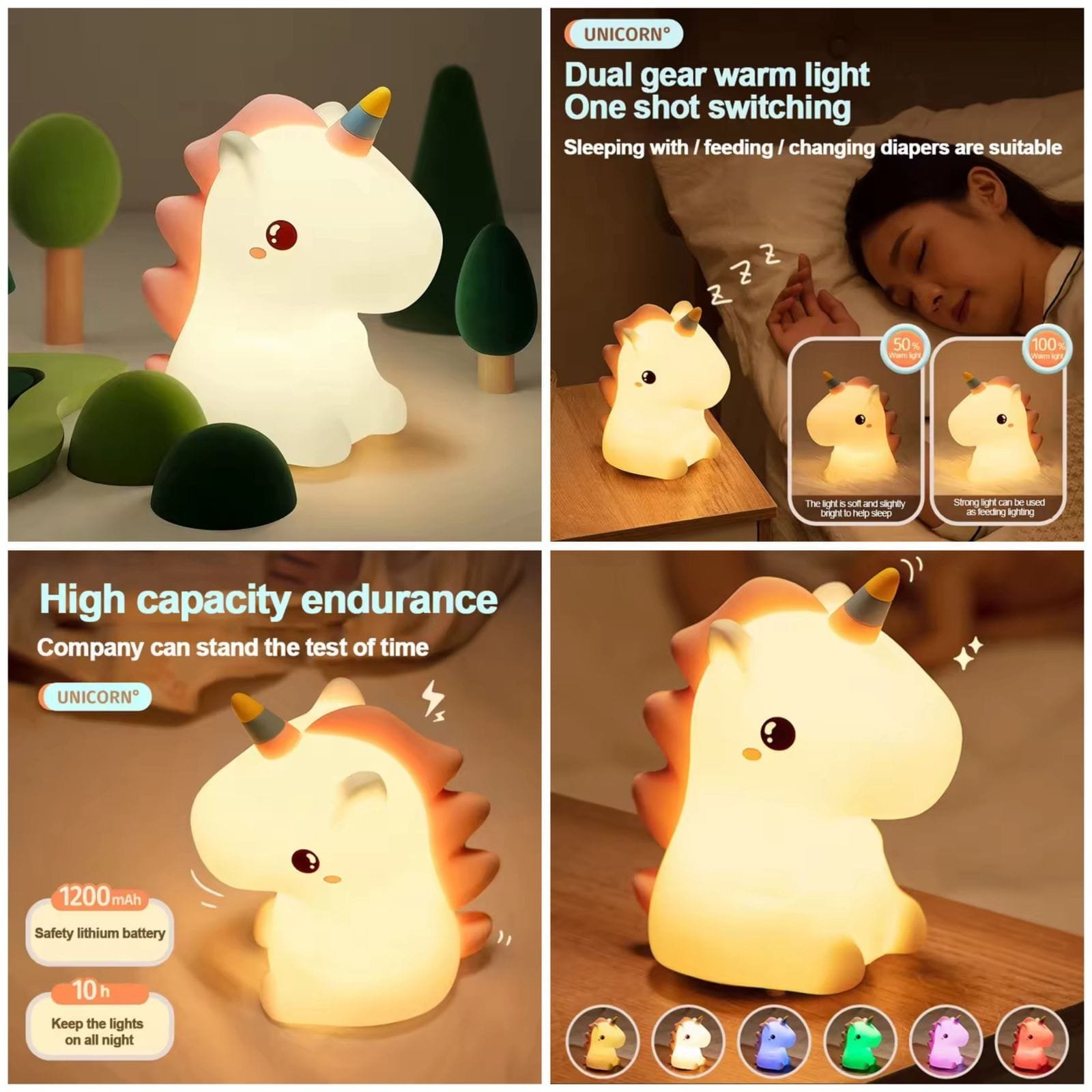 Unicorn Soft Squeezable Night Lamp
