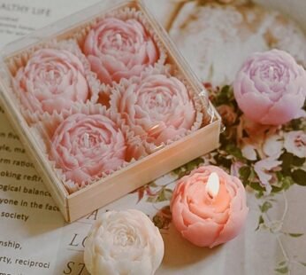 Rose Flower Scented Candle Pack of 4