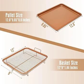Copper Crisper Tray Set with Oil Drain Net - Image 5